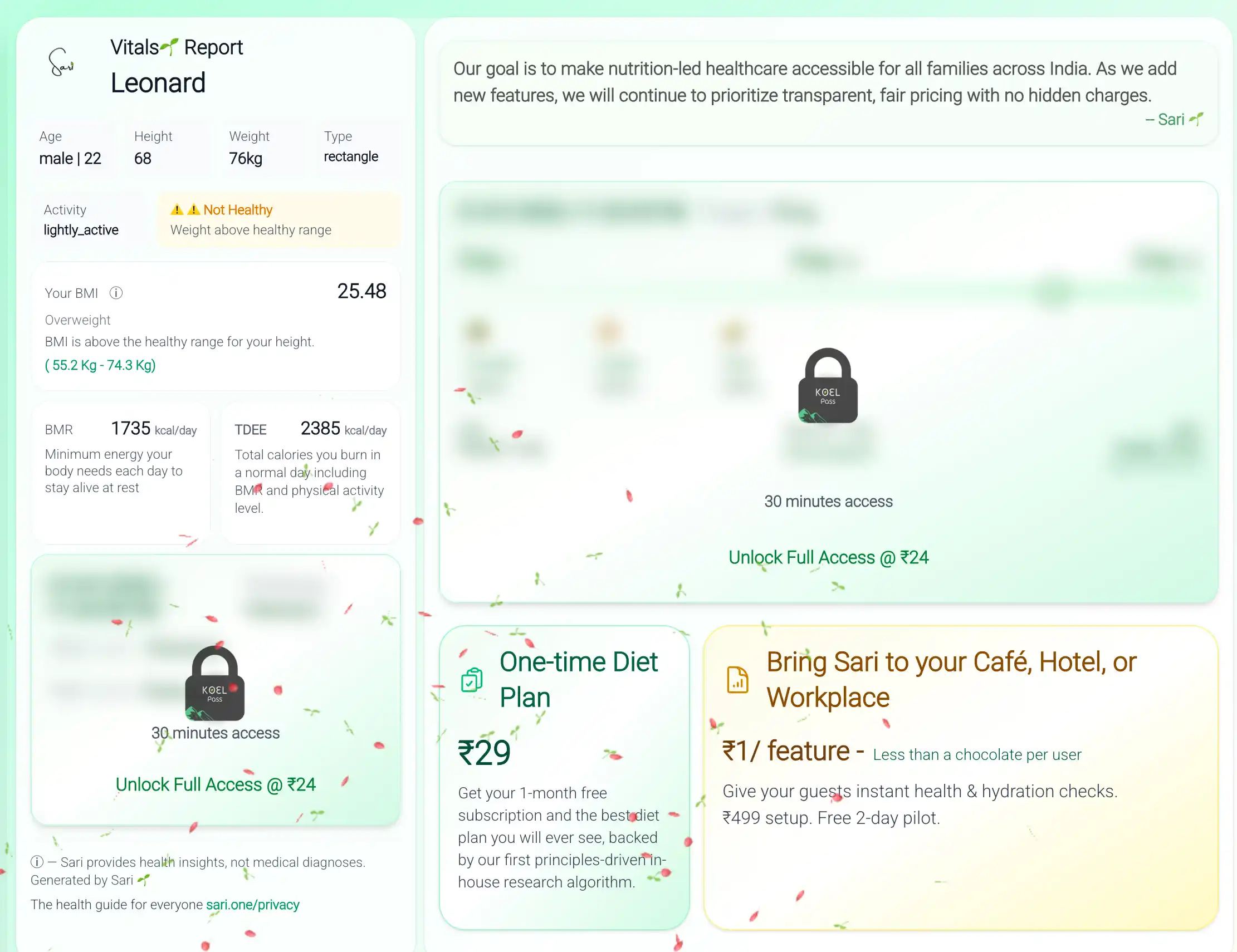 Sari health assistant preview